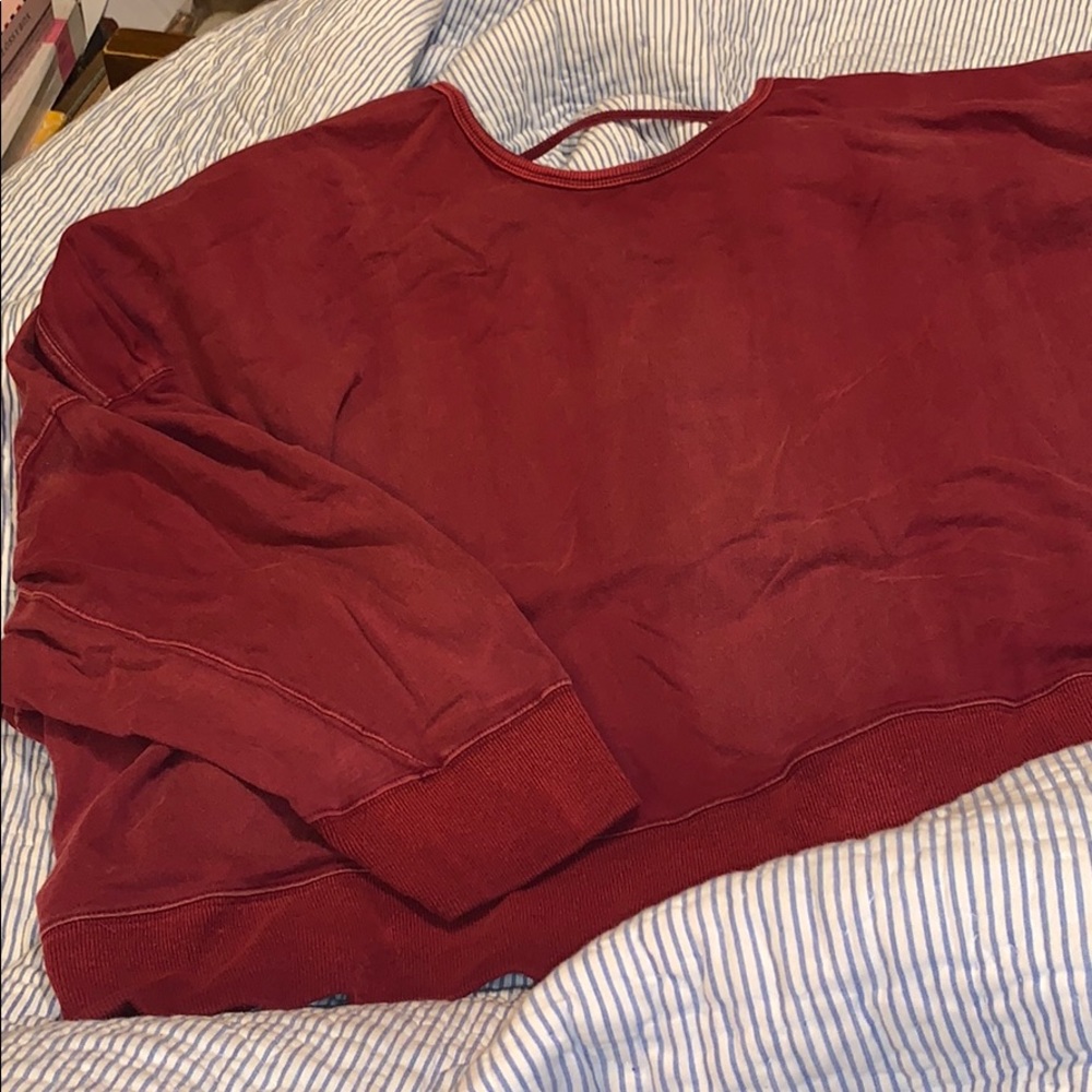Entro distressed backless boxy crop sweatshirt